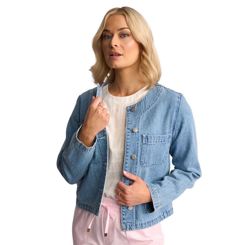 Vassalli Collarless Denim Jacket image number 0